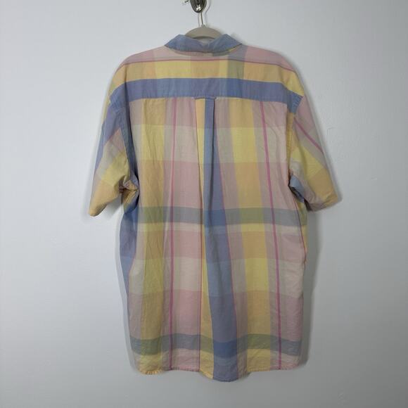 Orvis Mens XL Cotton Pastel Easter Short Sleeve Button Down Shirt Spring Casual - Picture 4 of 4
